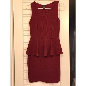 Burgundy Peplum Dress